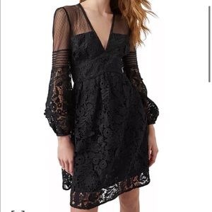 NWT French Connection Bilan black lace fit & flare dress 4